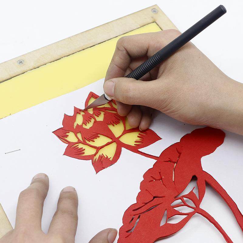 新款直销剪纸工具套装剪刀刻刀蜡盘蜡板儿童学生工具刻纸垫板初学,淘宝优惠券,粉丝福利购,淘宝优惠卷