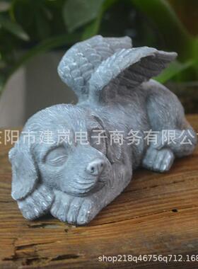 直销新款跨境新款卡通动物美式狗猫咪雕像树脂工艺品摆件宠物纪念