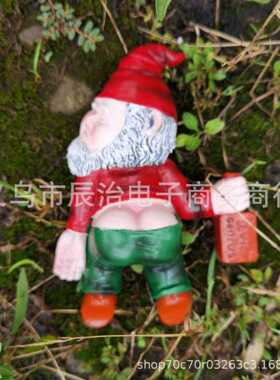 直销新款跨境搞笑醉酒花园小矮人创意侏儒装饰雕像树脂工艺品摆件