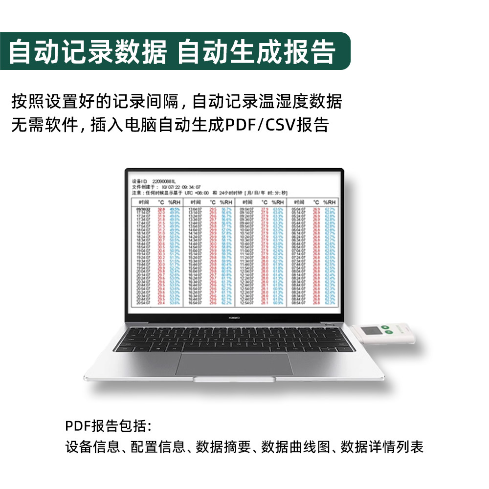 温湿度记录仪药品生鲜冷链运输冷藏车专用USB数据记录仪远程查看