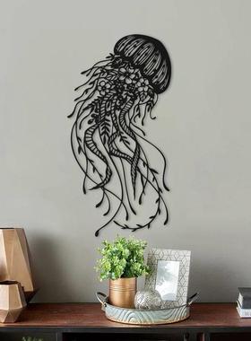 水母金属墙艺术，金属墙装饰，厨房、客厅、办公室的金属墙雕塑