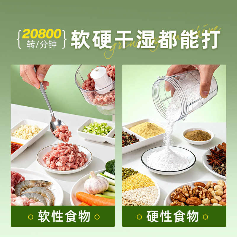 磨粉绞肉机家用超细打粉杯多功能研磨干湿两用五谷杂粮破壁器小型,淘宝优惠券,粉丝福利购,淘宝优惠卷
