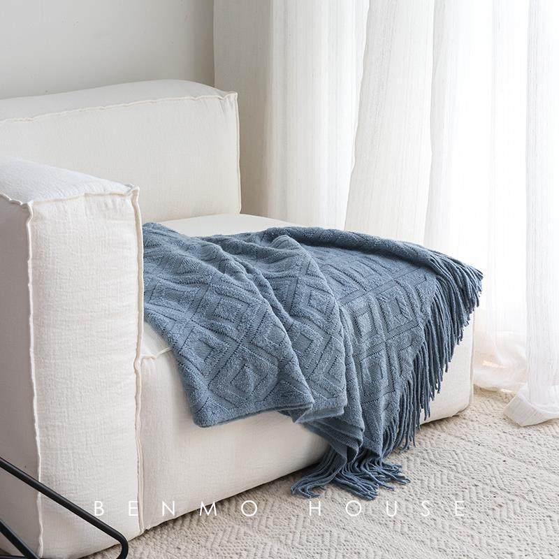 INS风针织仿羊毛沙发盖毯床尾巾驼色北欧纯色搭巾包邮新款装饰毯,淘宝优惠券,粉丝福利购,淘宝优惠卷