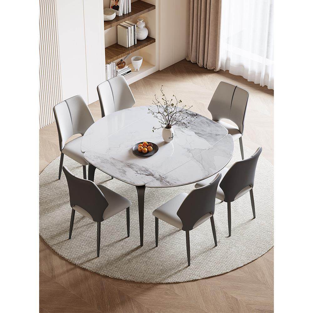 现代简单可变圆形折叠餐桌和椅子组合,淘宝优惠券,粉丝福利购,淘宝优惠卷