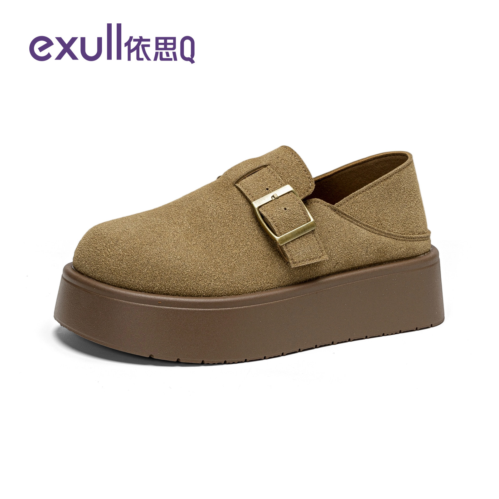 依思q厚底勃肯鞋女秋2025新款女鞋增高博肯鞋全包一脚蹬平底单鞋,淘宝优惠券,粉丝福利购,淘宝优惠卷