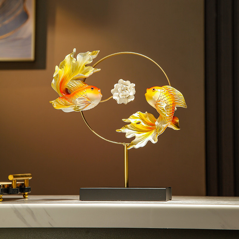 年年有余办公室创意锦鲤r鱼招财摆件玄关酒柜电视柜如鱼得水装饰,淘宝优惠券,粉丝福利购,淘宝优惠卷
