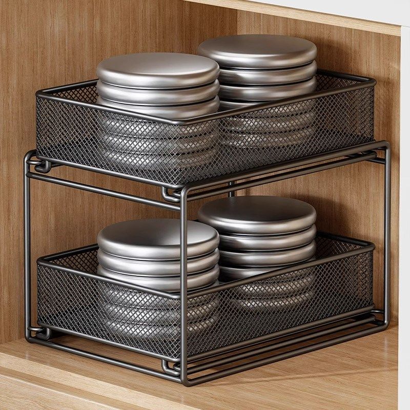 厨房下水槽置物架整体橱p柜内分层架多功能碗碟抽拉收纳层架台面,淘宝优惠券,粉丝福利购,淘宝优惠卷