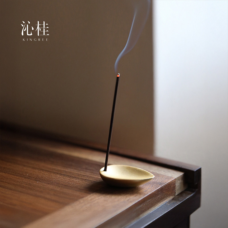 沁桂线香底座原创金属花瓣香插高级禅意简约香座线香家用小众香托,淘宝优惠券,粉丝福利购,淘宝优惠卷