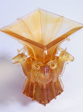 琉璃四羊方尊鼎摆件仿古工艺礼品摆饰办公室装饰公司开业商务送礼