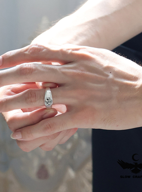 S925纯银戒指男女款指环文字对戒