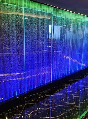 大型亚克力屏风水幕墙流水气泡墙创意鱼缸玄关隔断可定制发光客厅