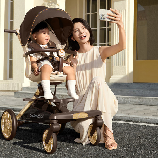 High view two-way stroller with reclining stroller