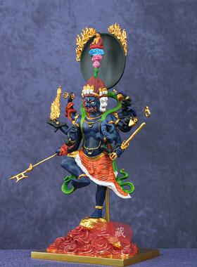 藏传纯铜鎏金彩绘秽迹金刚佛像尼泊尔工艺10寸家用密宗铜像铜摆件