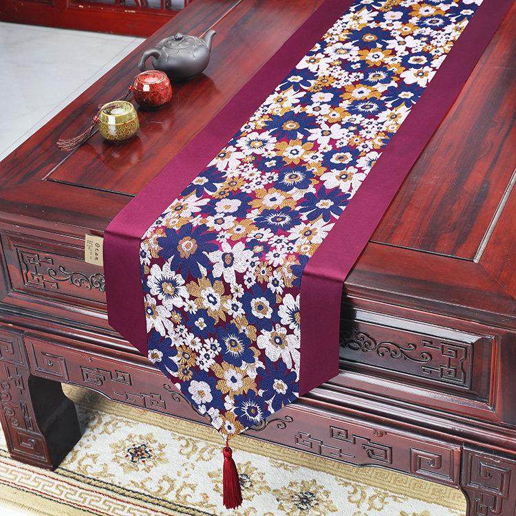 新中式桌旗餐桌茶几布电视柜长条布中国风茶席茶台布床旗床尾巾,淘宝优惠券,粉丝福利购,淘宝优惠卷