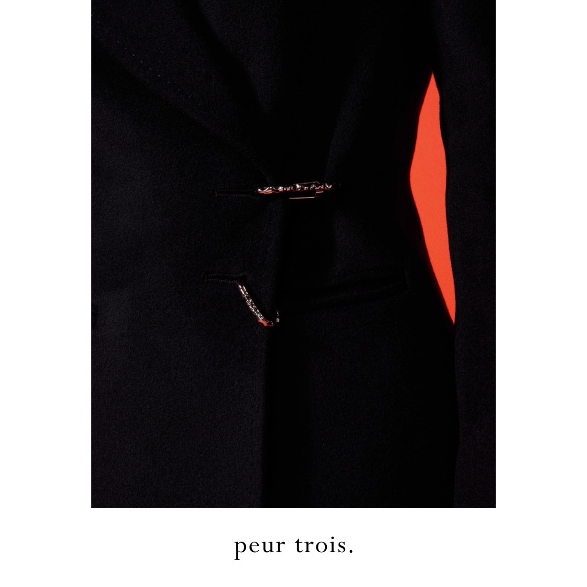 peur长款秋冬羊绒大衣黑色显瘦修身原创显高翻领羊绒外套 - 图3