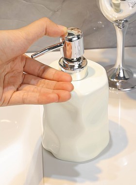 奶油风网红洗手液分装瓶子卫生间台陶瓷摆件沐浴乳液酒店商用轻奢