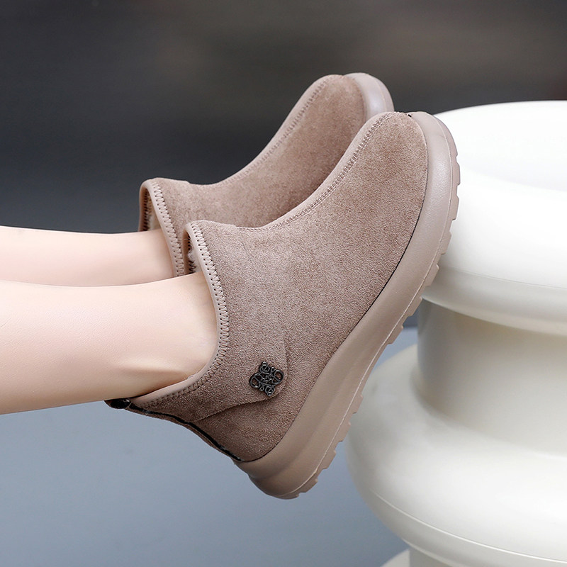 绵羊毛雪地靴女款2025新款冬季勃肯短靴加绒加厚棉靴一脚蹬妈妈鞋,淘宝优惠券,粉丝福利购,淘宝优惠卷