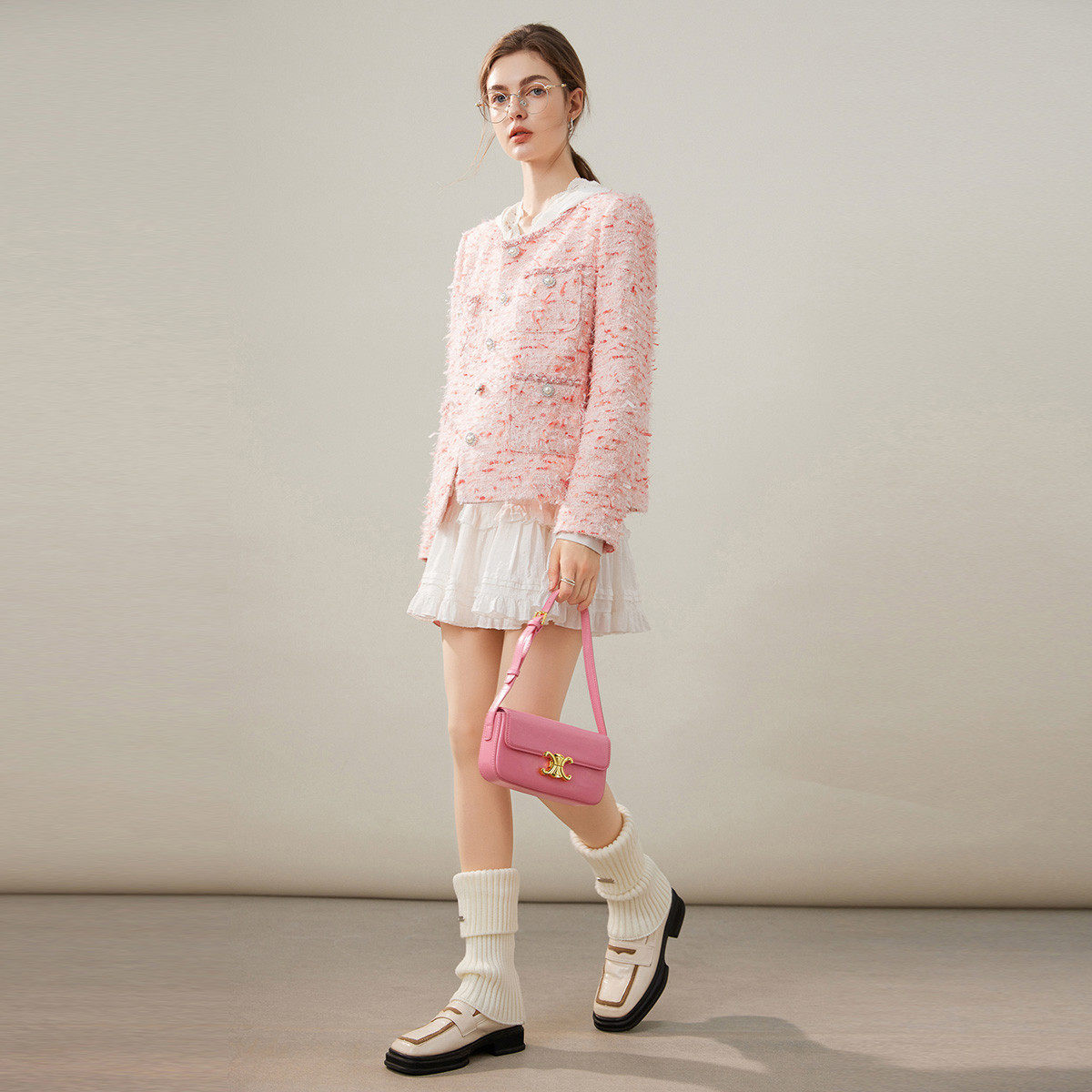 白鹿语小香名媛风上衣开衫26春新款圆领撞色织带长袖甜美短外套女,淘宝优惠券,粉丝福利购,淘宝优惠卷