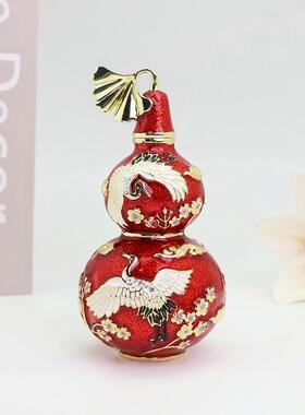 中式金属珐琅彩摆件工艺品创意家居葫芦风水玄关摆件送长辈送领导