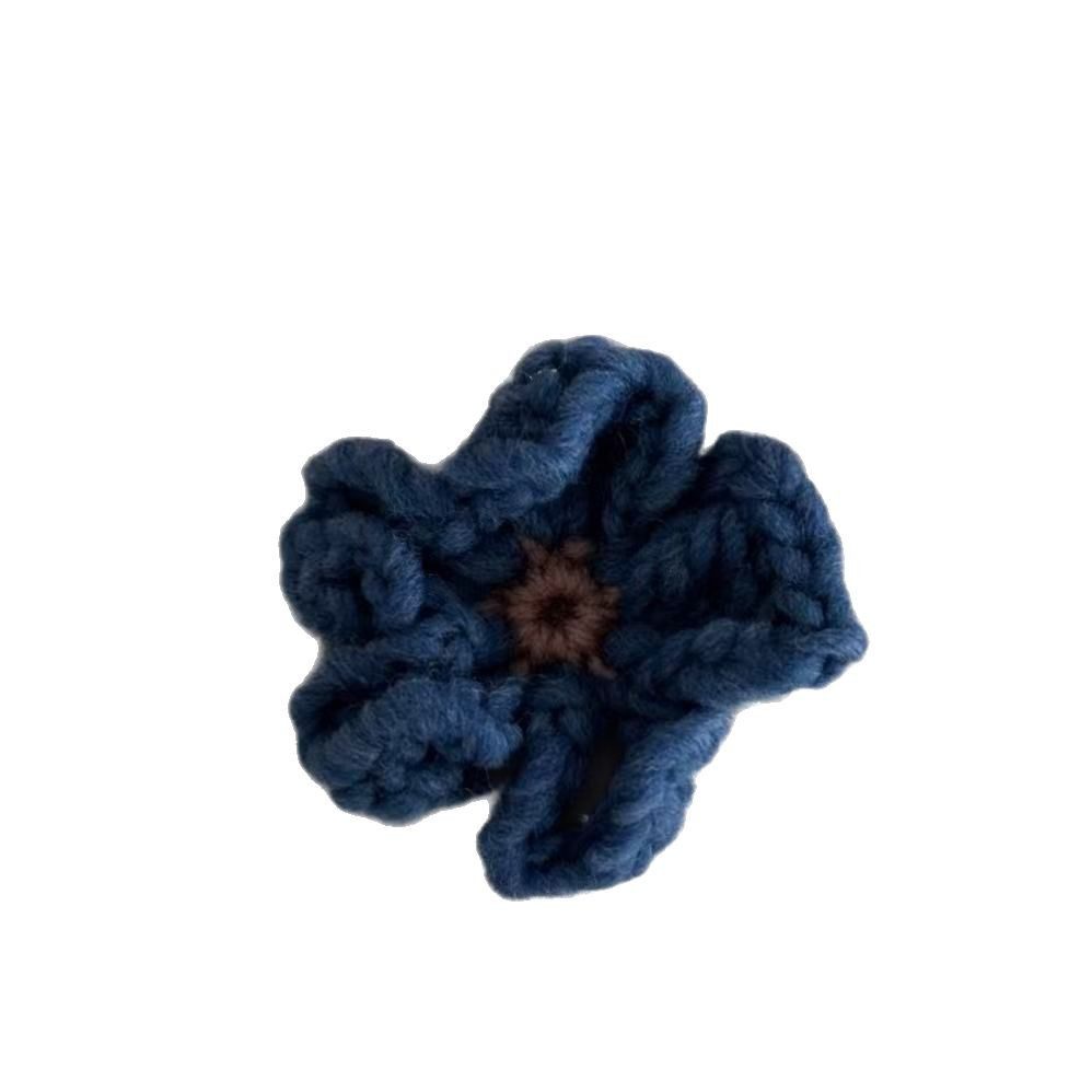 可爱蓝色针织毛线花朵侧边夹早春高级感发夹2025新款发卡刘海夹女,淘宝优惠券,粉丝福利购,淘宝优惠卷