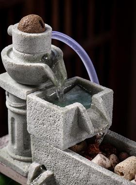 流动的水财富创意饰品户外鱼缸陶瓷鱼缸鱼过滤器氧化循环流动的水