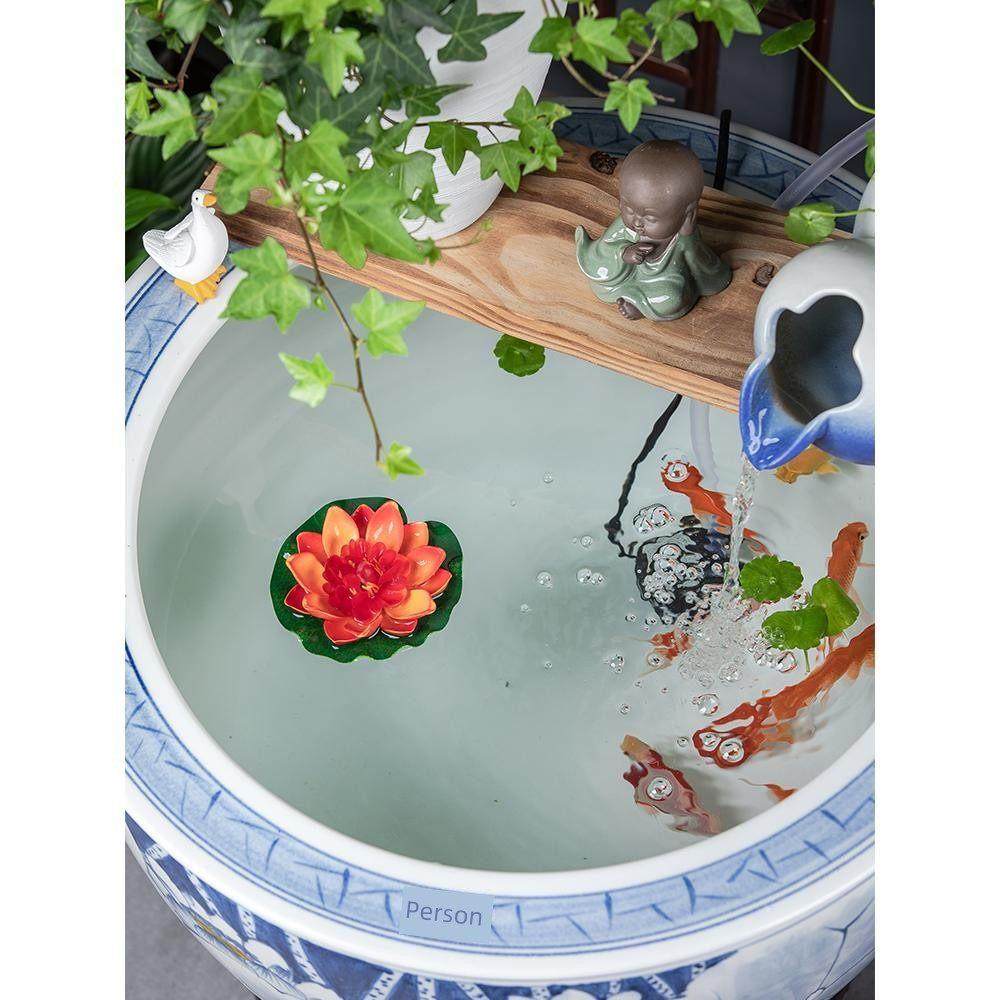 手绘陶瓷大缸客厅阳台金鱼缸陶罐循环水摆件园林景观水箱古鱼缸,淘宝优惠券,粉丝福利购,淘宝优惠卷