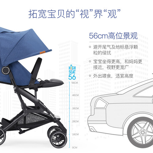 Combi康贝婴儿推车Bifold轻便单手折叠宝宝婴儿车可坐可躺可登机 - 图1