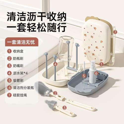 zaxion小仔象硅胶奶瓶刷新生婴儿专用洗奶瓶便携套装吸管刷奶嘴刷 - 图0
