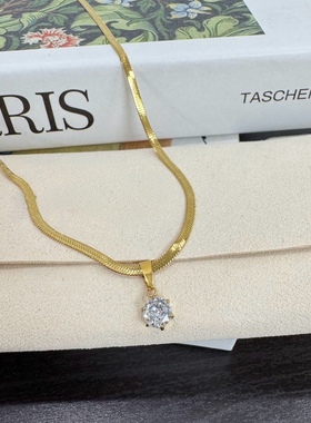 源500+！现109！夏天配这条才够格 出口德国 纯原 蛇骨钻石锁骨链