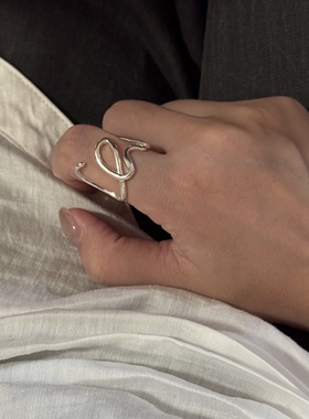 L’amour英文字母LOVE戒指S925通体纯银指环小众设计韩系