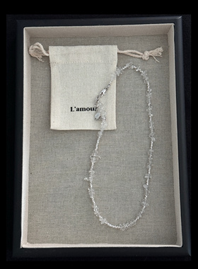 L'amour冰透白水晶项链不规则碎石碎银项链夏天ins轻奢小众设计感