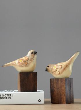 小鸟喜鹊小摆件玄关电视柜子动物玄关装饰礼物房新居乔迁礼品送礼