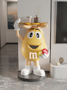 mm豆人艺术轻奢客厅大型电视柜沙发边床头置物架落地软装饰品摆件