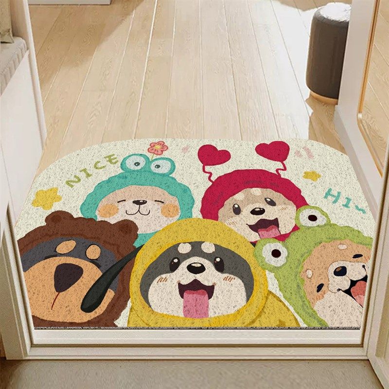 卡通入户丝圈地垫欢迎回家防滑蹭土门厅脚垫可除尘入户门垫可裁剪,淘宝优惠券,粉丝福利购,淘宝优惠卷