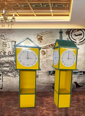 复古创意铁艺座钟摆件庭院时钟装饰工业风纯手工怀旧落地饭厅机械