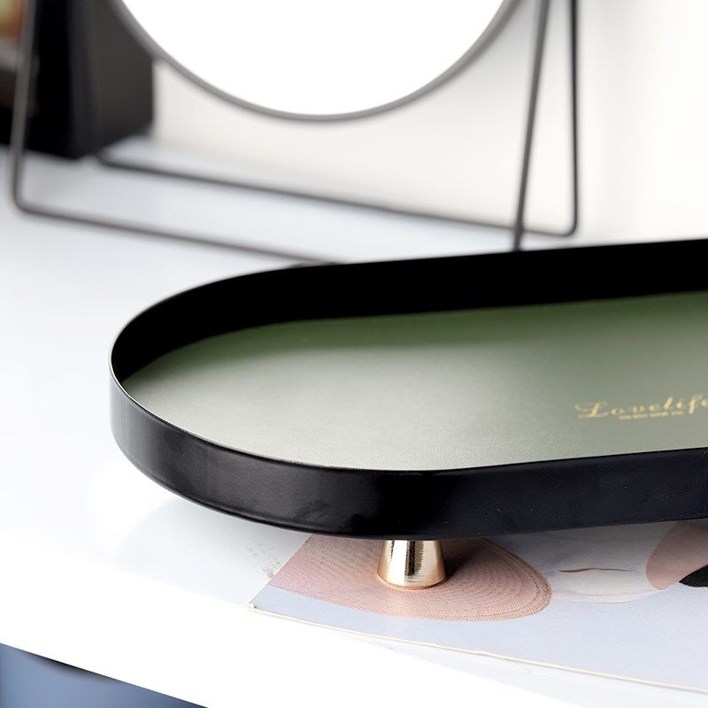 北欧风铁艺轻奢西餐盘甜品盘首饰收纳盘置物盘椭圆香薰托盘摆件,淘宝优惠券,粉丝福利购,淘宝优惠卷