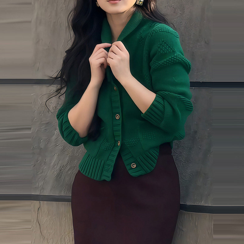 韩系时尚气质慵懒V领针织毛衣女春季复古气质修身单排扣开衫上衣,淘宝优惠券,粉丝福利购,淘宝优惠卷