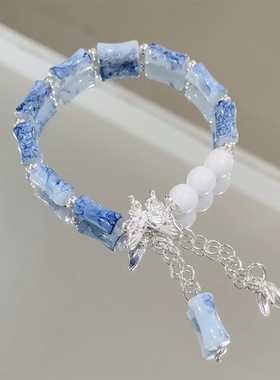 小红书同款跨境竹墨蝴蝶新中式手链百搭闺蜜款上岸学生情侣闺蜜