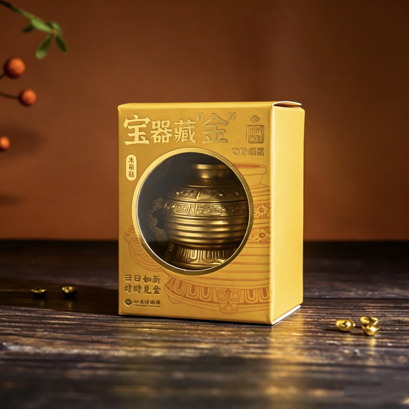 山东博物馆文创颂簋冰箱贴金色金饭碗送元宝济南伴手礼纪念品礼物