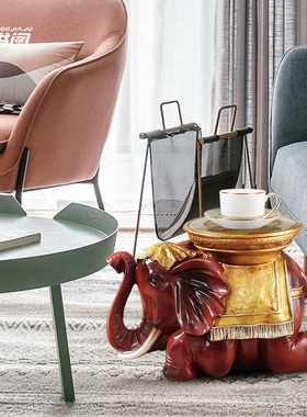 欧式大象凳子换鞋凳家里客厅摆件大型落地家居装饰品创意大号