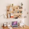 Solid wood hole board custom kindergarten wall storage rack wooden living room entrance decoration Nordic