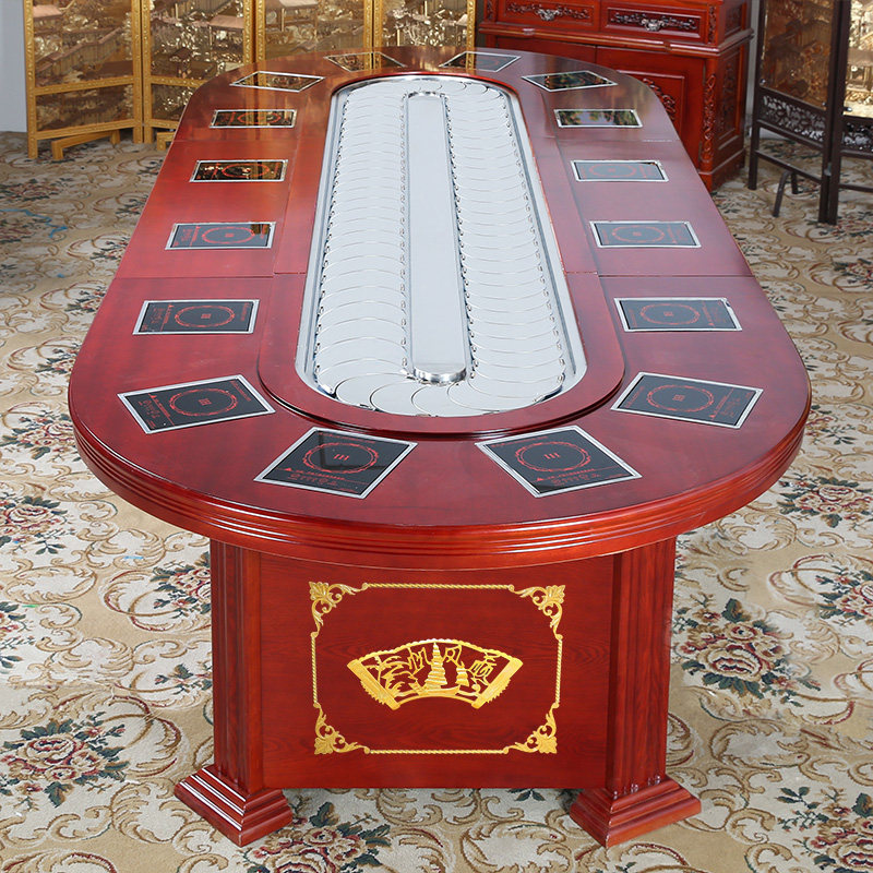 椭圆电动餐桌 条形电磁炉火锅桌 回转传送带旋转桌 小火锅长方形,淘宝优惠券,粉丝福利购,淘宝优惠卷