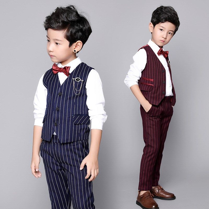 儿童礼服马甲套装男童西服中大童主持人服装男钢琴表演服2024新款,淘宝优惠券,粉丝福利购,淘宝优惠卷