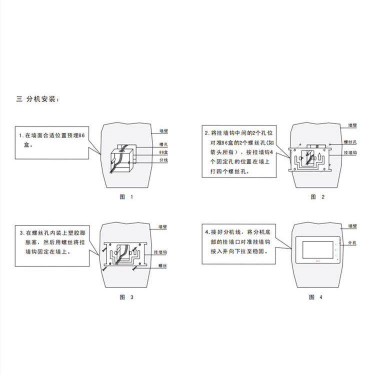WRT慧锐通B6S室内机B2S可视对讲WA7S门铃分机DOS挂板支架A8S底座,淘宝优惠券,粉丝福利购,淘宝优惠卷