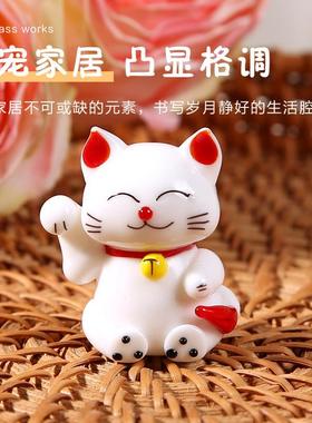 淄博博山琉璃手作咕咕鸡招财猫招财虎桌面摆件办公书桌摆设礼物