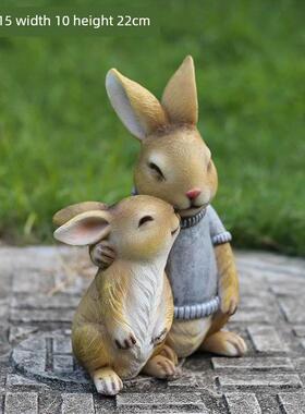 花园小摆件 庭院装饰创意树脂工艺品家居饰品可爱动物小兔子摆件