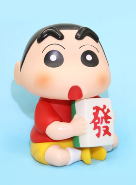 麻将发财蜡笔小新手办模型暴富脱