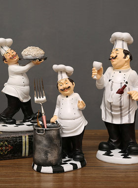 热销创意厨房厨师小摆件餐厅饭店前台餐桌家居装饰品蛋糕酒店轻奢