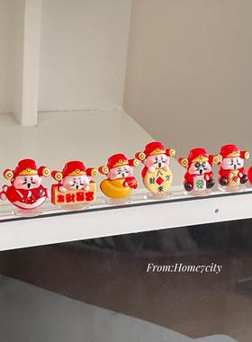 迷你财神小摆件电脑屏幕装饰