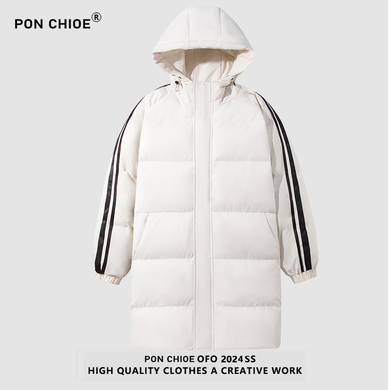 ponchioe中长款棉衣男女冬季加厚抗寒棉服休闲防风保暖立领棉袄